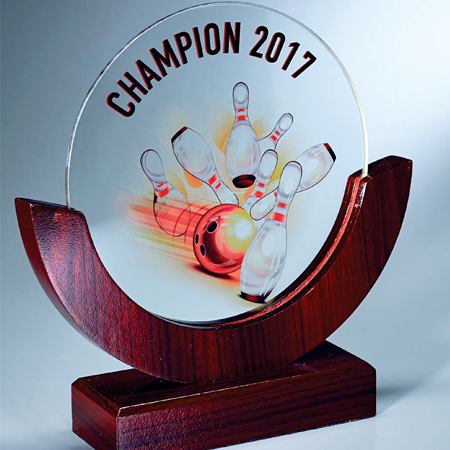 Trophées en Verre Bowling